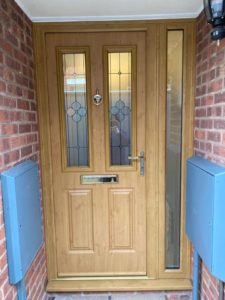 Composite Endurance door "Etna" door in Irish oak with "Spring" glass