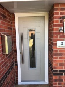 Composite Endurance door "Fuji" in pearl grey with graphite glass