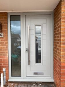 Composite Door Uniglaze Endurance Fuji Pearl Grey Matching Frame